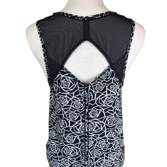 Lululemon Sculpt Tank Black & White Flower Posey Print UPF Lycra Workout Top - Picture 9 of 12